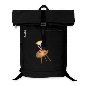 Artist palette with bright colors and brushes - Laptop Backpack - black - Front