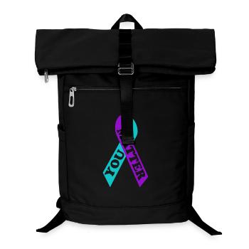 YOU MATTER Suicide Awareness Ribbon - Laptop-Rucksack  - Schwarz - Vorne