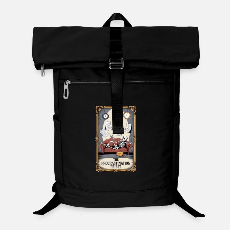 The Procrastination Priest Skeleton Procrastination Laptop Backpack