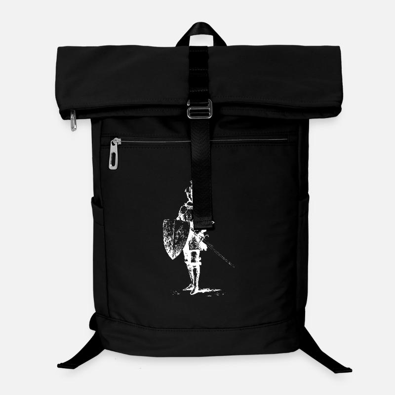 Silhouette de chevalier avec bouclier et épée - Sac à dos ordinateur - noir