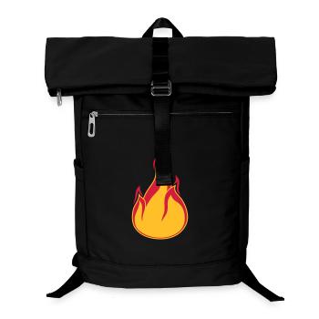 feuer flamme heiss brennen verbrennen warm clipart - Laptop-Rucksack  - Schwarz - Vorne