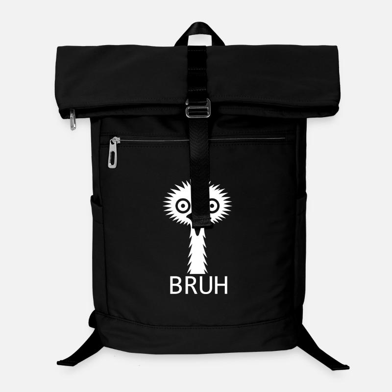 Skurriles minimalistisches Strauß und Emu Design - Laptop-Rucksack  - Schwarz
