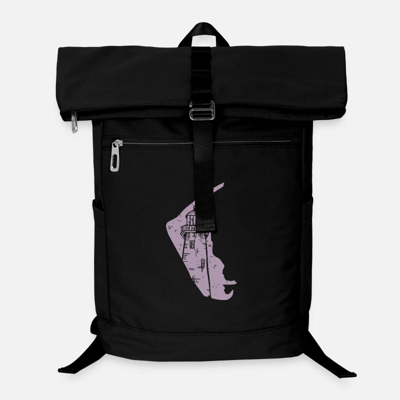 Amrum North Sea Lighthouse Silhouette Grunge Laptop Backpack