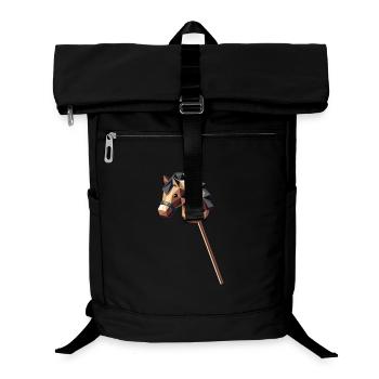 Steckenpferd im Polygon-Stil - Laptop-Rucksack  - Schwarz - Vorne