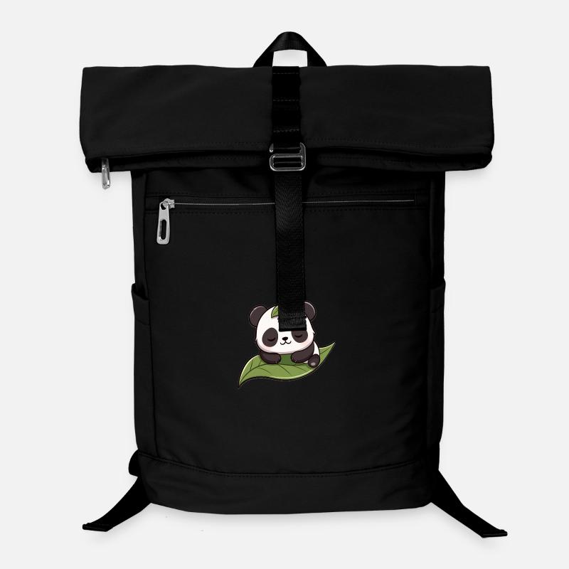 Panda auf Blatt Kawaii Laptop-Rucksack 
