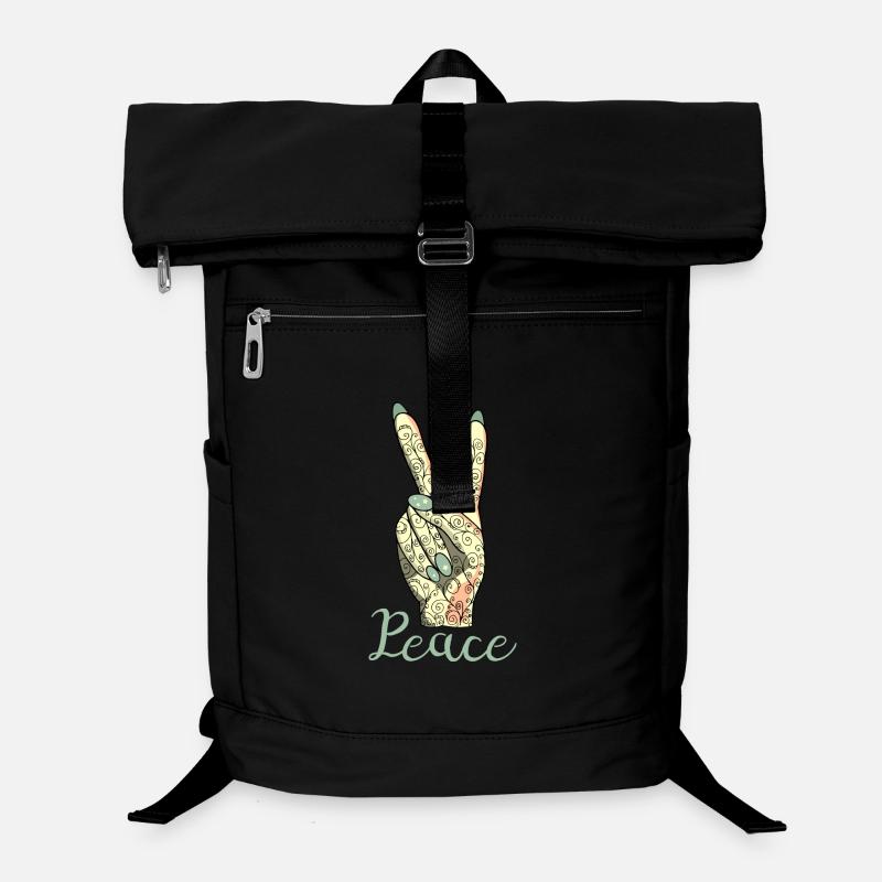 Signe de paix Doigt Main Cool Symbole de paix Sac à dos ordinateur