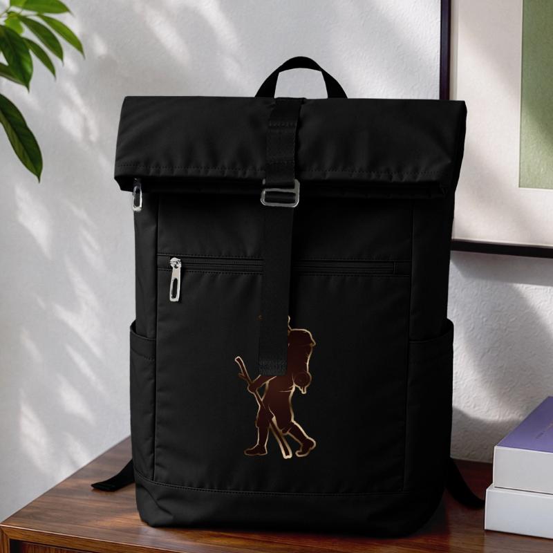 Pilger oder Wanderer mit Wanderstab & Rucksack Laptop-Rucksack 