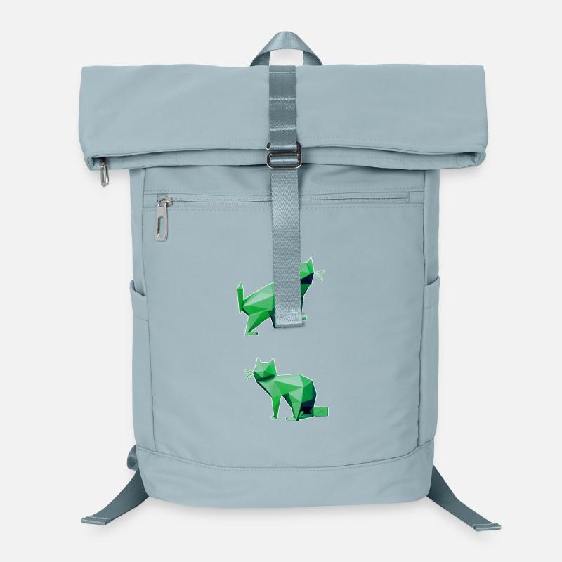 Green Geometry Cats Duo Laptop Backpack