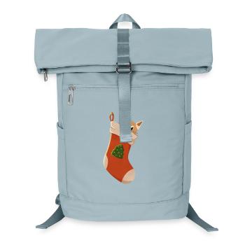 Katze in Weihnachtsstrumpf - Laptop-Rucksack  - Eisblau - Vorne