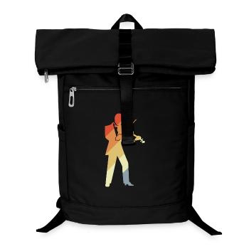 Retro Violinenspieler Grafik - Laptop-Rucksack  - Schwarz - Vorne