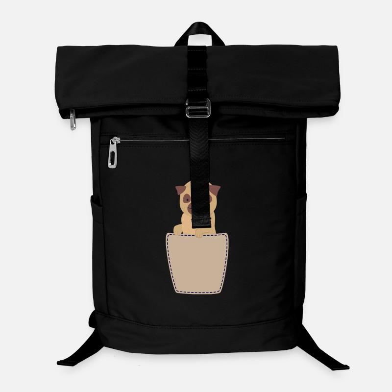 Brusttasche mit Mops Laptop-Rucksack 