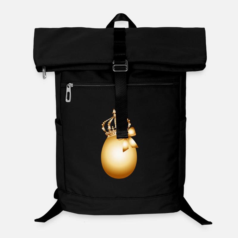 Oeuf d’or avec couronne dorée et boucle d’or Sac à dos ordinateur