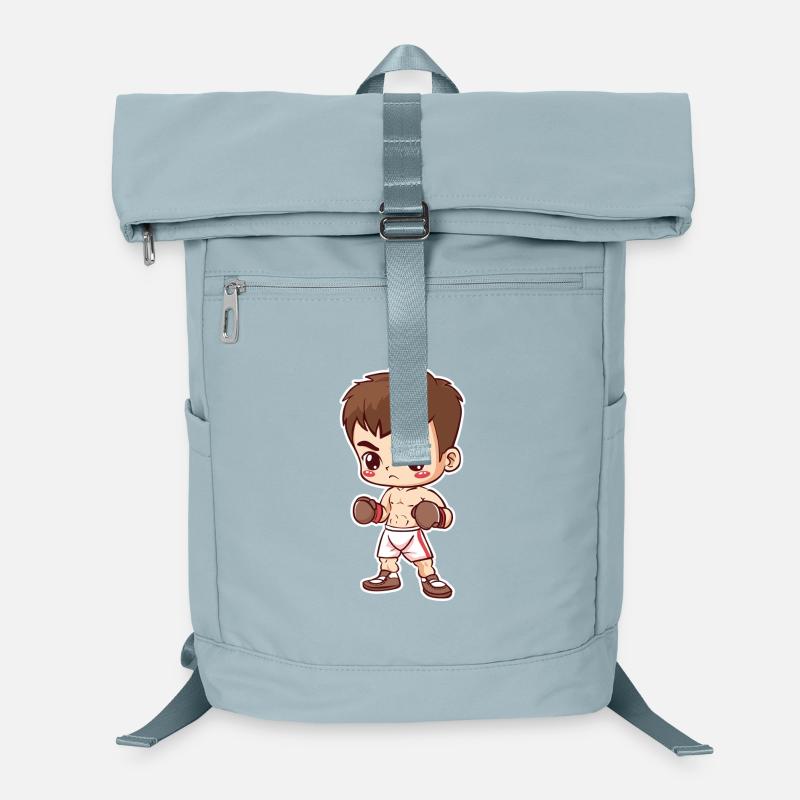 Kickboxer Junge Cartoon Stil Laptop-Rucksack 