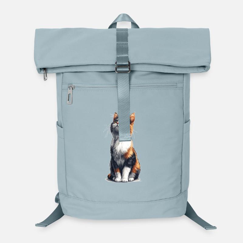 Chat comique assis coloré Sac à dos ordinateur