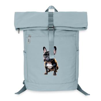  Französische Bulldogge Illustration: Niedliche - Laptop-Rucksack  - Eisblau - Vorne
