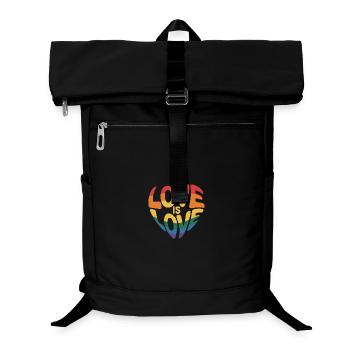 Liebe ist Liebesherz - Regenbogen Stolz Design - Laptop-Rucksack  - Schwarz - Vorne