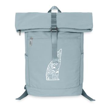 Katze weiß Silhouette Geschenk Katzenliebhaber - Laptop-Rucksack  - Eisblau - Vorne