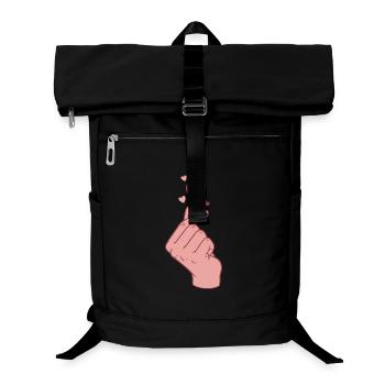 Kpop Cœur de doigt Coréen Pop Amour mignon Coréen - Sac à dos ordinateur - noir - Devant