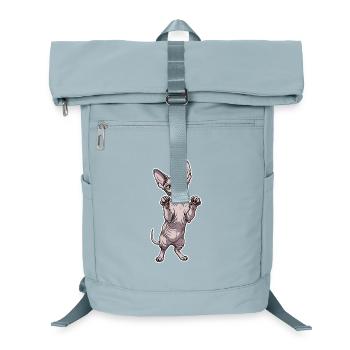Cute Sphynx Cat Standing Posture Portrait - Laptop Backpack - ice blue - Front