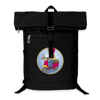 Der Rollerfahrer - Version1 - Laptop-Rucksack  - Schwarz - Vorne