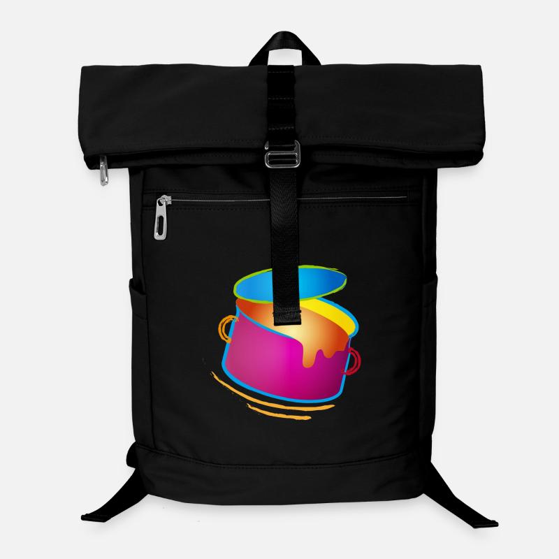 knallig bunter Kochtopf mit Deckel Laptop-Rucksack 