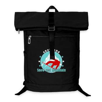 Berg- und Alpinski-Illustration - Laptop-Rucksack  - Schwarz - Vorne