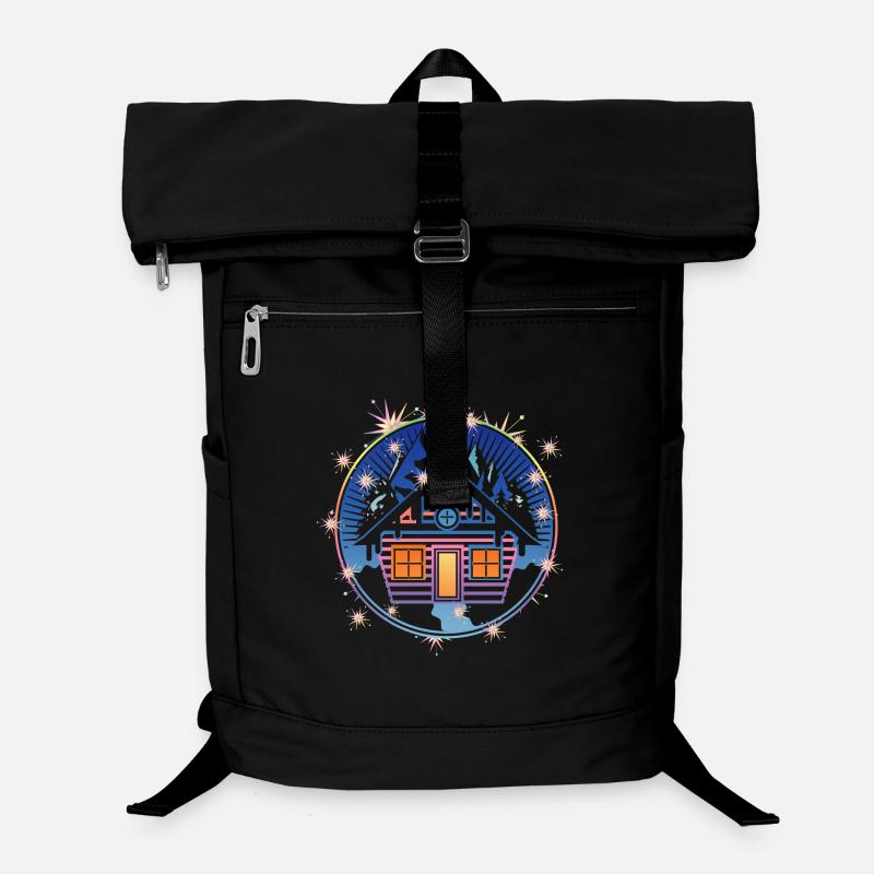 small snowy hut in the mountains in winter Laptop Backpack