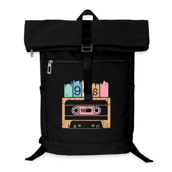 Kassette Musik 90s 1990er used look Klassiker Logo - Laptop-Rucksack  - Schwarz - Vorne