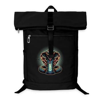 motif serpent Cobra dynamique et coloré - Sac à dos ordinateur - noir - Devant
