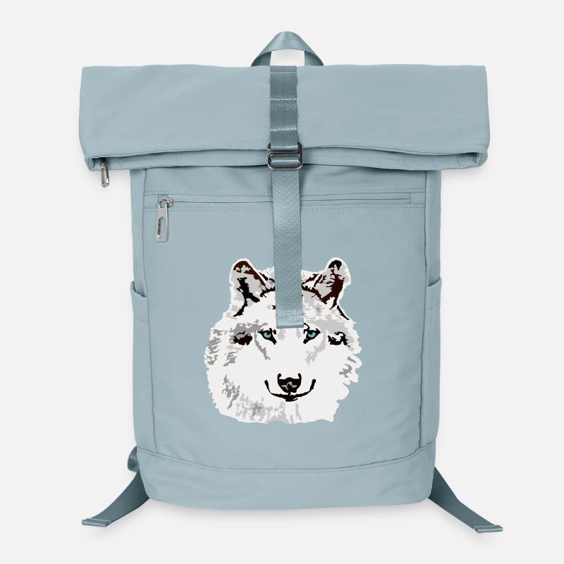 White wolf blue eyes Laptop Backpack