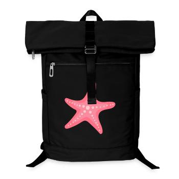 Pastellrosa Seestern – Elegantes Meeresmuster - Laptop-Rucksack  - Schwarz - Vorne