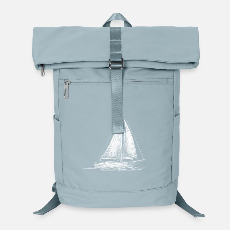 Voilier classique – Esquisse élégante dans un style nautique Sac à dos ordinateur