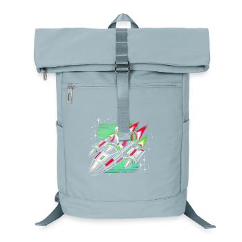 Alien Santa Space Schlitten Retro Weihnachten T-Shirt - Laptop-Rucksack  - Eisblau - Vorne