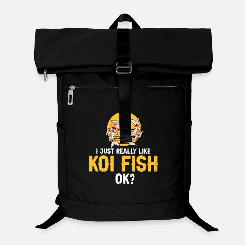 J’aime vraiment l’humour drôle et décontracté des poissons koi Sac à dos ordinateur