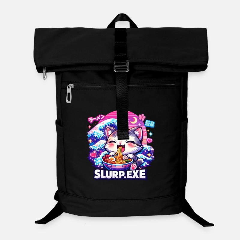 Kawaii Cat Ramen Nouilles Anime Chat Sac à dos ordinateur
