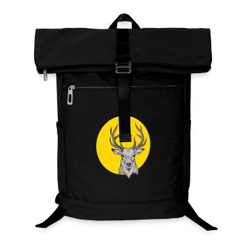 Tête de cerf dans le cercle jaune - Sac à dos ordinateur - noir - Devant