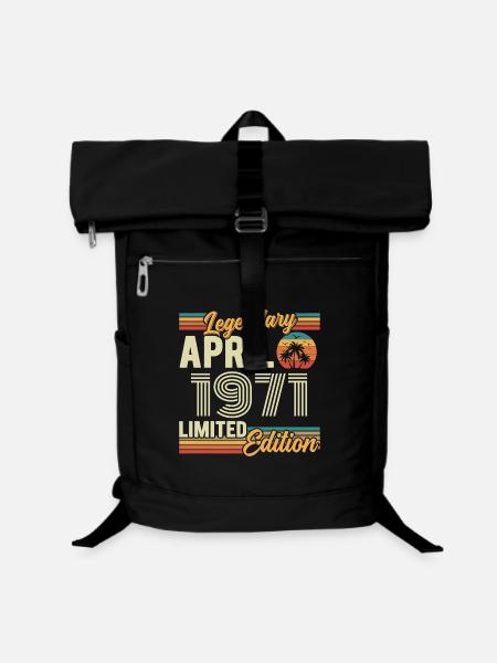 Avril 1971 Cadeau 55e Anniversaire - April 1971 - Sac à dos ordinateur - noir