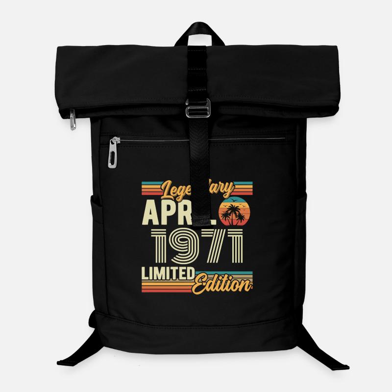 Avril 1971 Cadeau 55e Anniversaire - April 1971 - Sac à dos ordinateur - noir