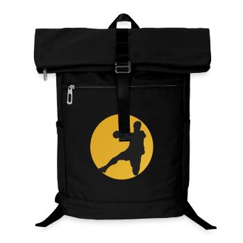 Basketball-Silhouette im Sonnenkreis - Laptop-Rucksack  - Schwarz - Vorne