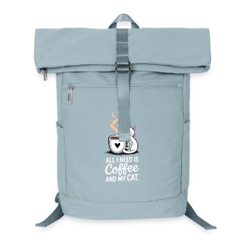 All I Need Coffee And Cat Quote - Laptop-Rucksack  - Eisblau - Vorne