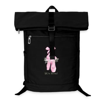 Rosa Ballettschuhe mit Blüten - Laptop-Rucksack  - Schwarz - Vorne