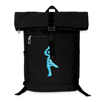 Yoga, gezogenes Wort - Laptop-Rucksack  - Schwarz - Vorne