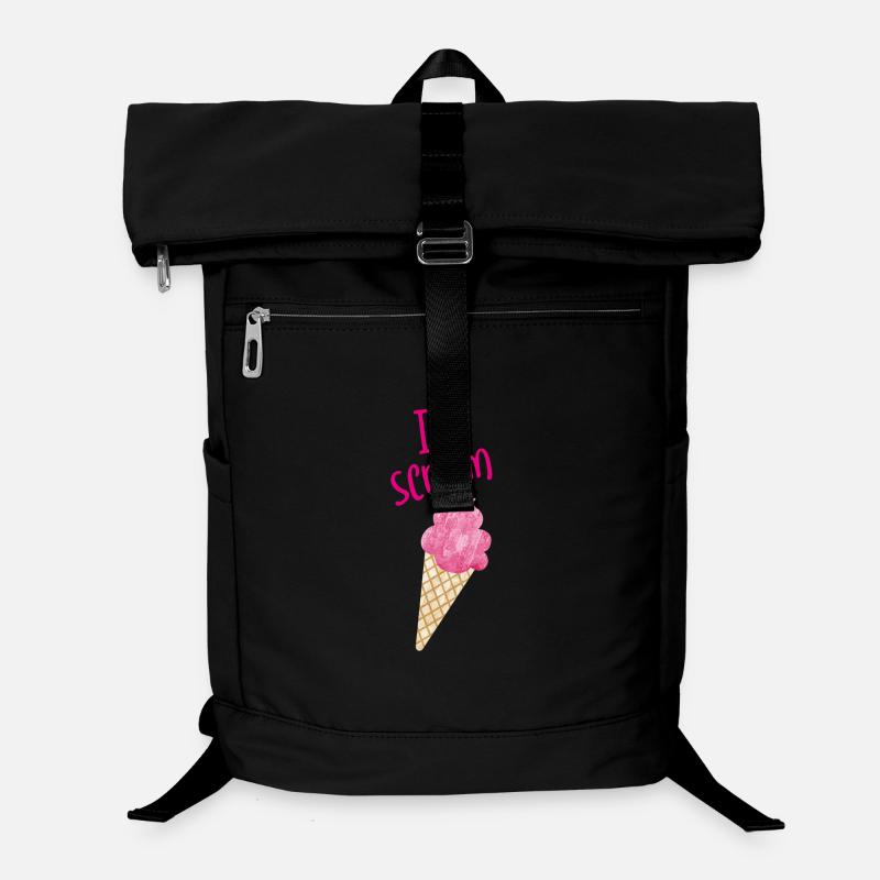 I scream Icecream Eiscreme Eis Fan coole Sprüche Laptop-Rucksack 