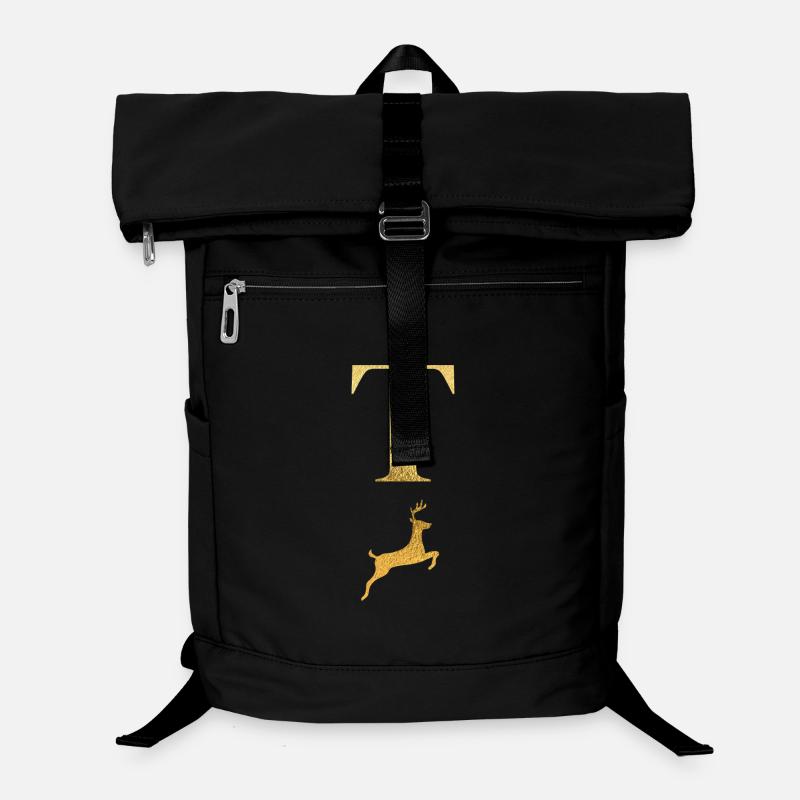 Buchstabe t goldener Hirsch - Geschenkidee Laptop-Rucksack 