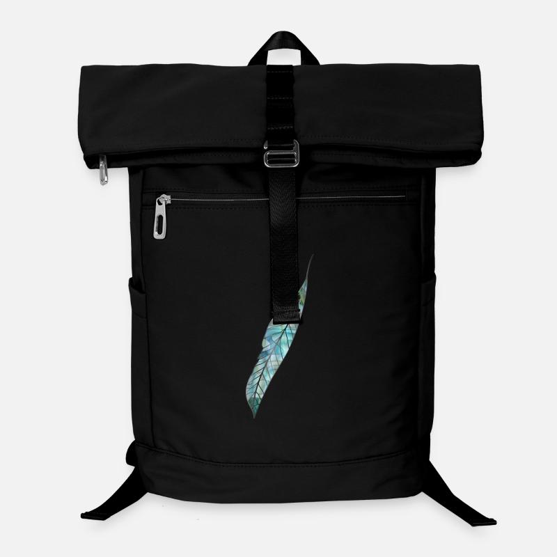 perlmuttfarbene Feder in maritimen Farben Laptop-Rucksack 