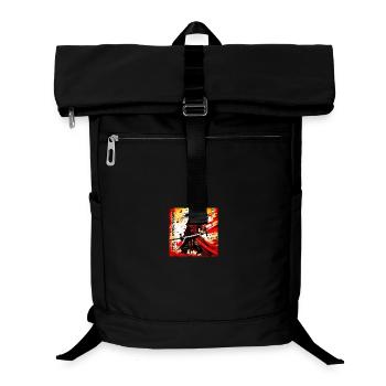 Roter Samurai im Blutsturm - Laptop-Rucksack  - Schwarz - Vorne