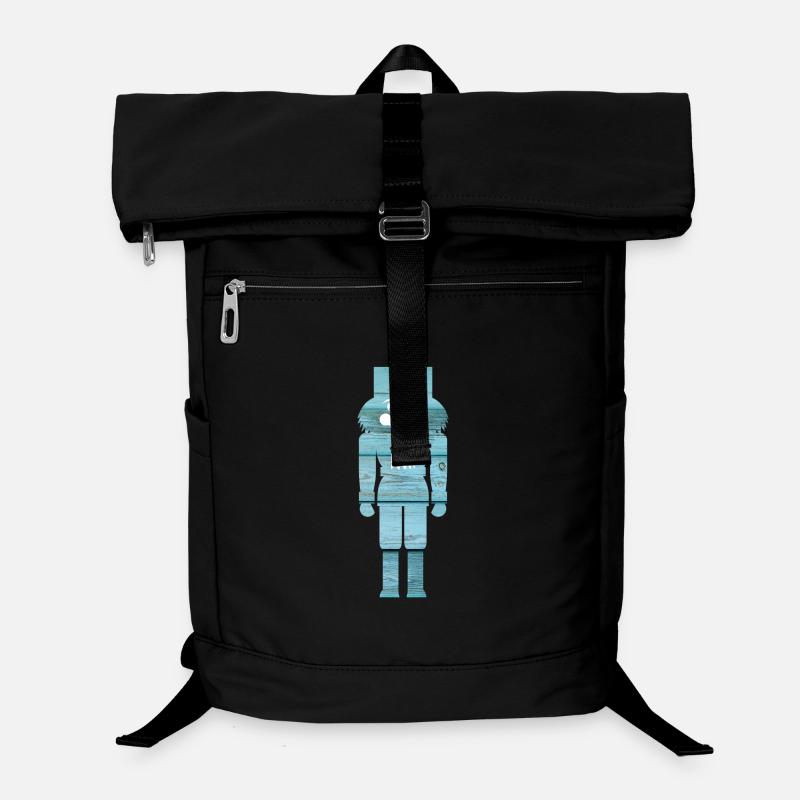 Casse-Noisette Bois Grain Bleu Clair Noël Sac à dos ordinateur