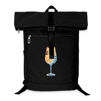 Summer beach and sea in a wine glass for - Laptop Backpack - black - Front