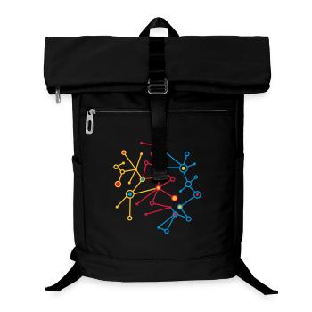 Molekül Muster - Laptop-Rucksack  - Schwarz - Vorne