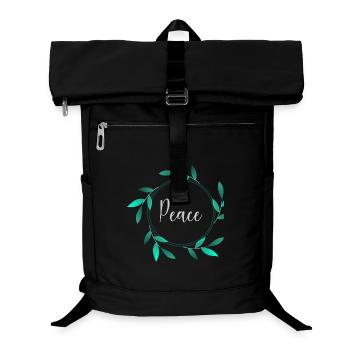 PEACE. PAIX. LIBERTÉ. EGALITE. FRATERNITE. BONHEUR - Sac à dos ordinateur - noir - Devant